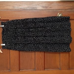 Black and white polka dot pleated skirt w/ pockets